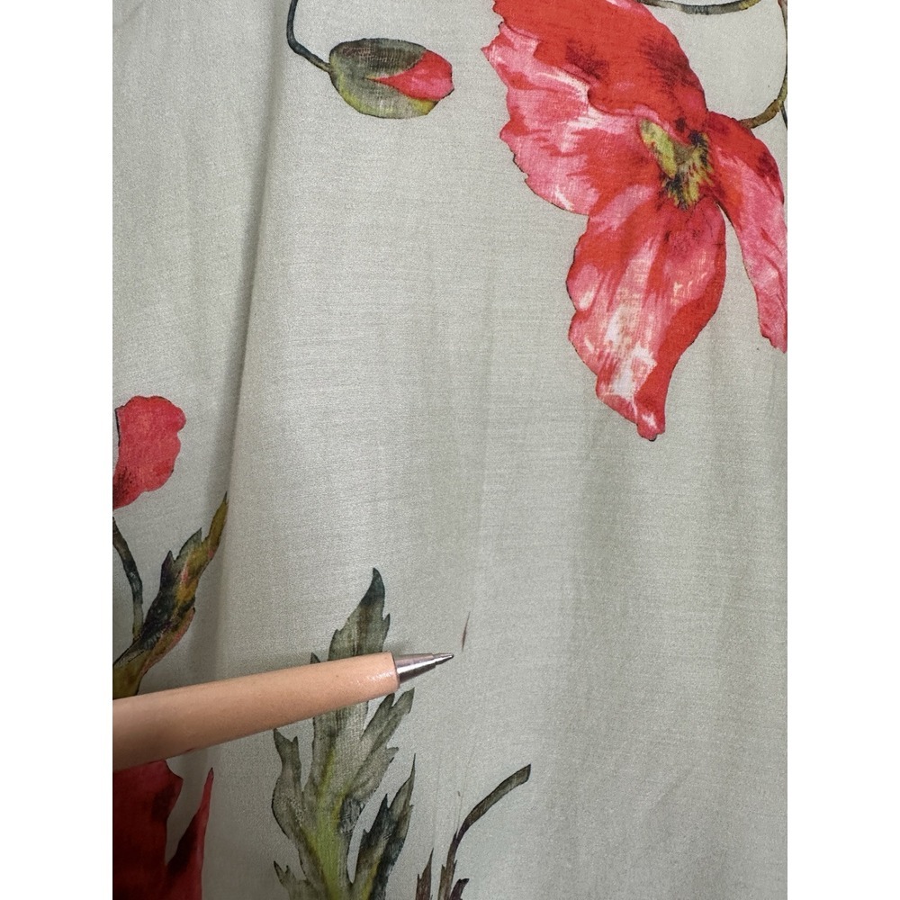 L.K. Bennett Women Dress Maxi Size 4  Green‎ Floral  V-Neck Backless Lined - Picture 10 of 16